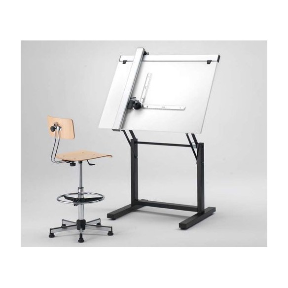 Sgabello con Schienale Disegnatore Professionale seduta in legno poggiapiedi con e senza ruote  M355FA