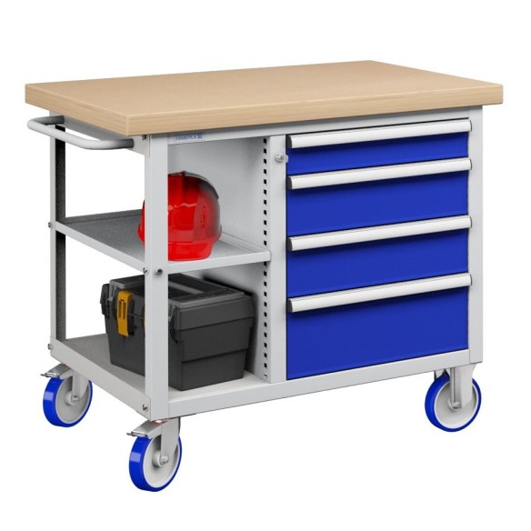 CARRELLO BANCO MOBILE KIT 1 CON  CASSETTI E RIPIAN