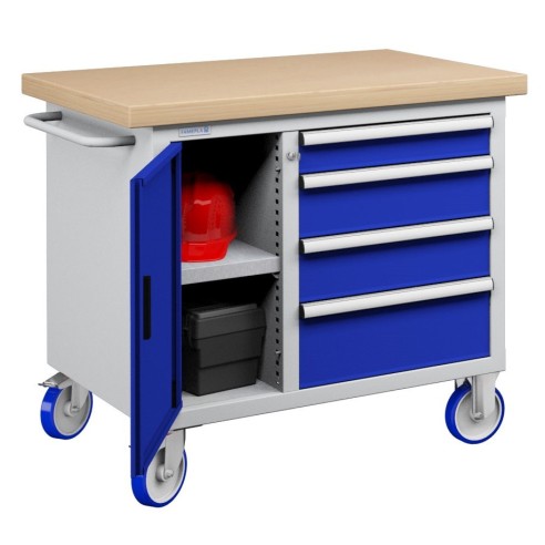 CARRELLO BANCO MOBILE 1065 mm CON 4 CASSETTI ED AN