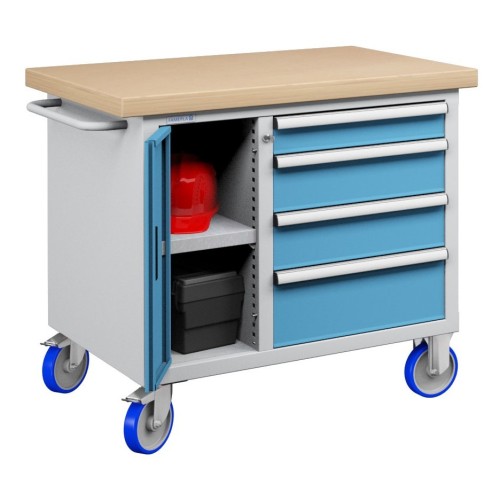 CARRELLO BANCO MOBILE 1065 mm CON 4 CASSETTI ED AN