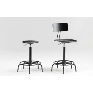 Sgabello Professionale 60/85 cm - Nero - Made in I