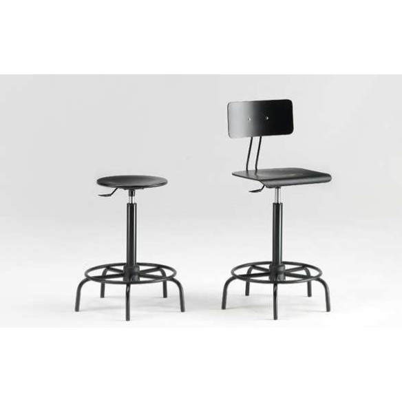 Sgabello Professionale 60/85 cm - Nero - Made in I