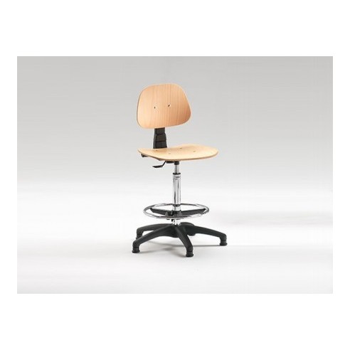 Sgabello Girevole - Faggio - h 60/85cm -Made in It